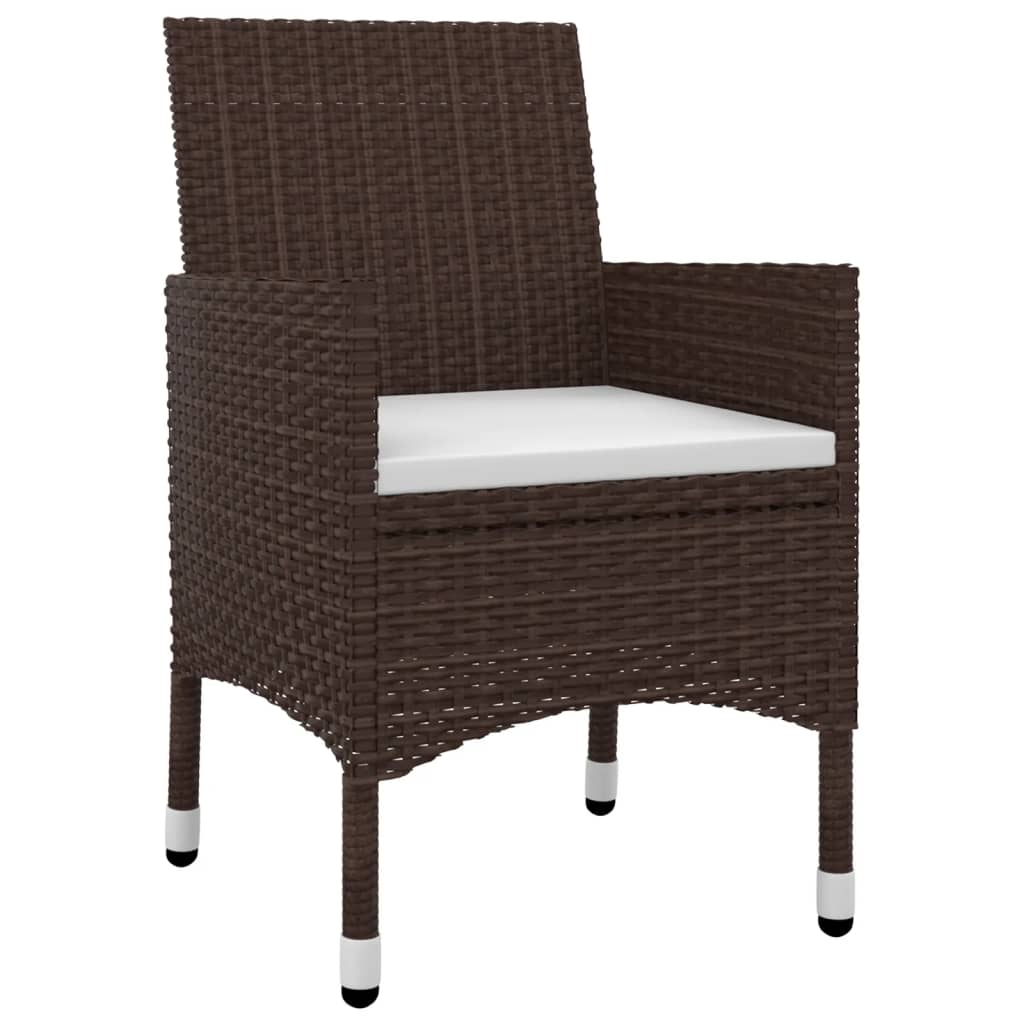 Set da Pranzo da Giardino 7 pz e Cuscini in Polyrattan e Vetro 3099677