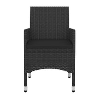 Set da Pranzo da Giardino 3 pz con Cuscini Polyrattan e Vetro 3099685