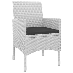 Set da Pranzo da Giardino 5 pz con Cuscini Polyrattan e Vetro 3099699