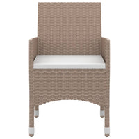 Set da Pranzo da Giardino 3 pz con Cuscini Polyrattan e Vetro 3099703