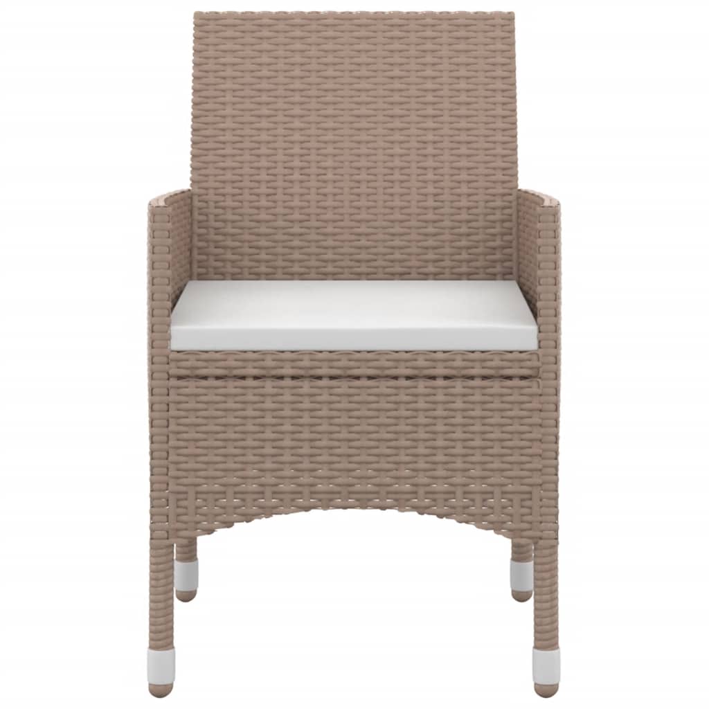 Set da Pranzo da Giardino 5 pz e Cuscini in Polyrattan Nero cod mxl 39874