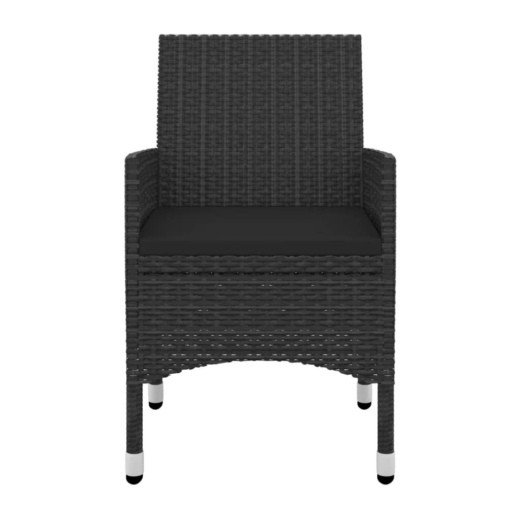 Set da Pranzo da Giardino 5 pz con Cuscini Polyrattan e Vetro 3099734