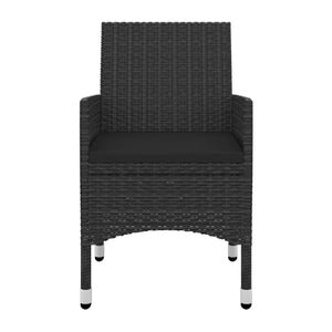 Set da Pranzo da Giardino 5 pz con Cuscini Polyrattan e Vetro 3099734