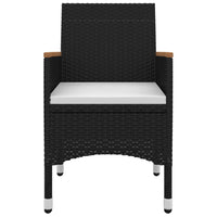 Set da Pranzo per Giardino 5 pz con Cuscini Polyrattan e Vetro 3099770