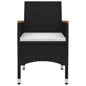 Set da Pranzo per Giardino 5 pz con Cuscini Polyrattan e Vetro 3099770