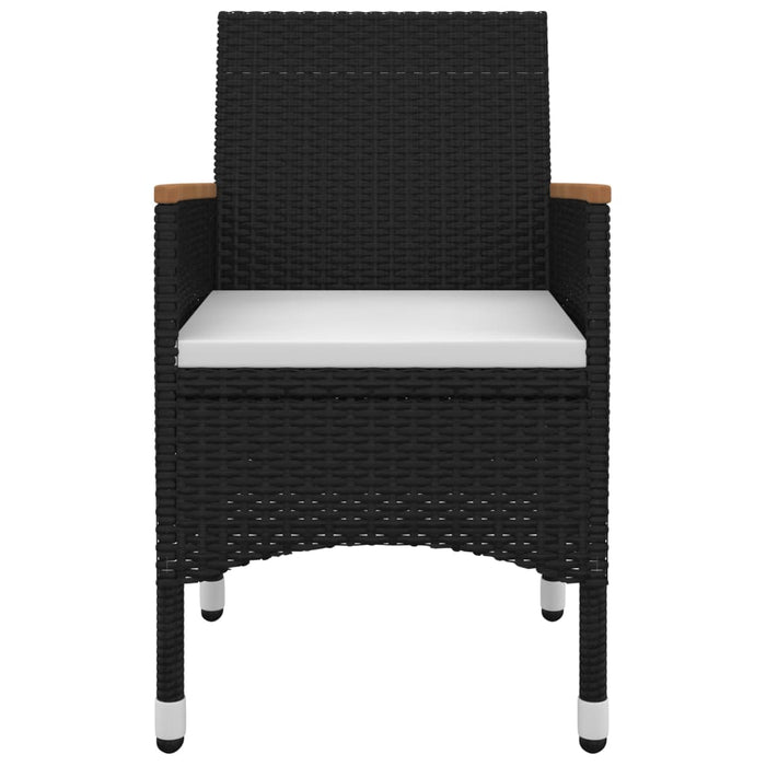 Set da Pranzo per Giardino 5 pz con Cuscini Polyrattan e Vetro 3099770