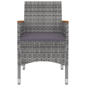 Set da Pranzo per Giardino 3 pz con Cuscini Polyrattan e Vetro 3099775