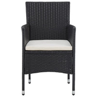Sedie da Pranzo per Giardino 2 pz in Polyrattan Nero 318495