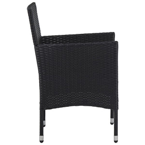 Sedie da Pranzo per Giardino 2 pz in Polyrattan Nero 318495