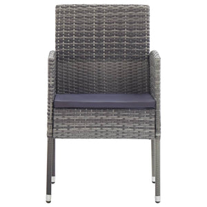 Sedie Giardino con Cuscini Grigio Scuro 2 pz Grigie Polyrattan 318725
