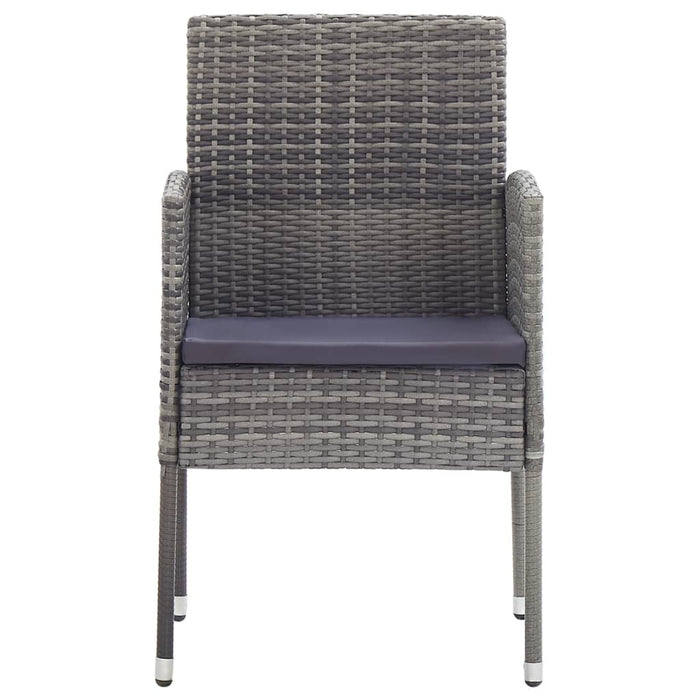 Sedie Giardino con Cuscini Grigio Scuro 2 pz Grigie Polyrattan 318725