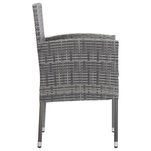 Sedie Giardino con Cuscini Grigio Scuro 2 pz Grigie Polyrattan 318725