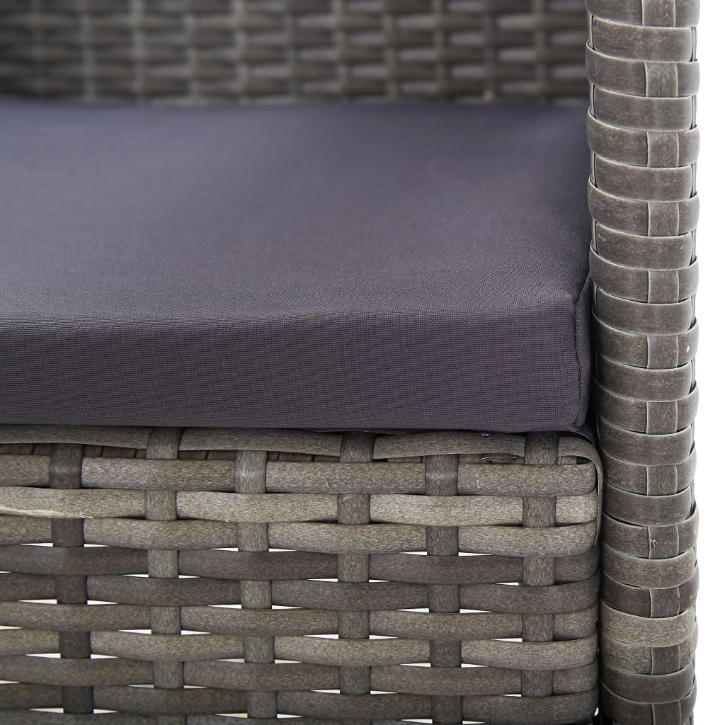 Sedie Giardino con Cuscini Grigio Scuro 2 pz Grigie Polyrattan 318725