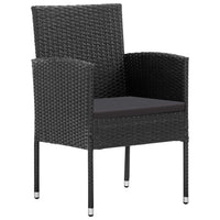 Sedie da Giardino con Cuscini Neri 2 pz Nere in Polyrattan 318726