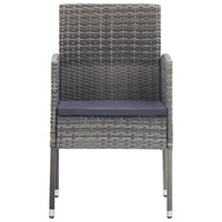 Sedie Giardino con Cuscini Grigio Scuro 4 pz Grigie Polyrattan 318728