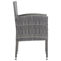Sedie Giardino con Cuscini Grigio Scuro 4 pz Grigie Polyrattan 318728
