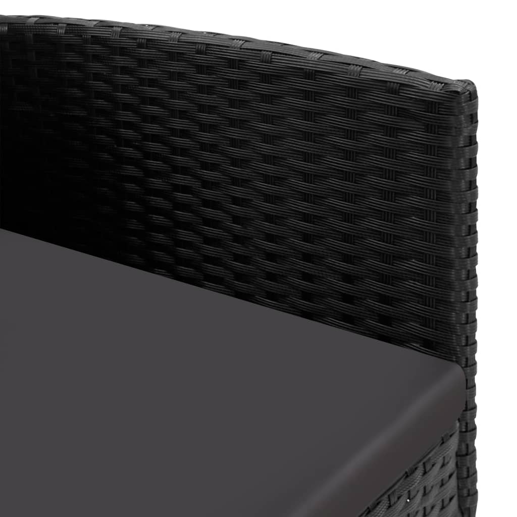 Sedie da Giardino con Cuscini Neri 4 pz Nere in Polyrattan 318729