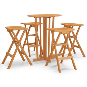 Set da Bar Pieghevole 5 pz in Legno Massello di Teak 3100778