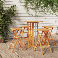 Set da Bar Pieghevole 5 pz in Legno Massello di Teak 3100778