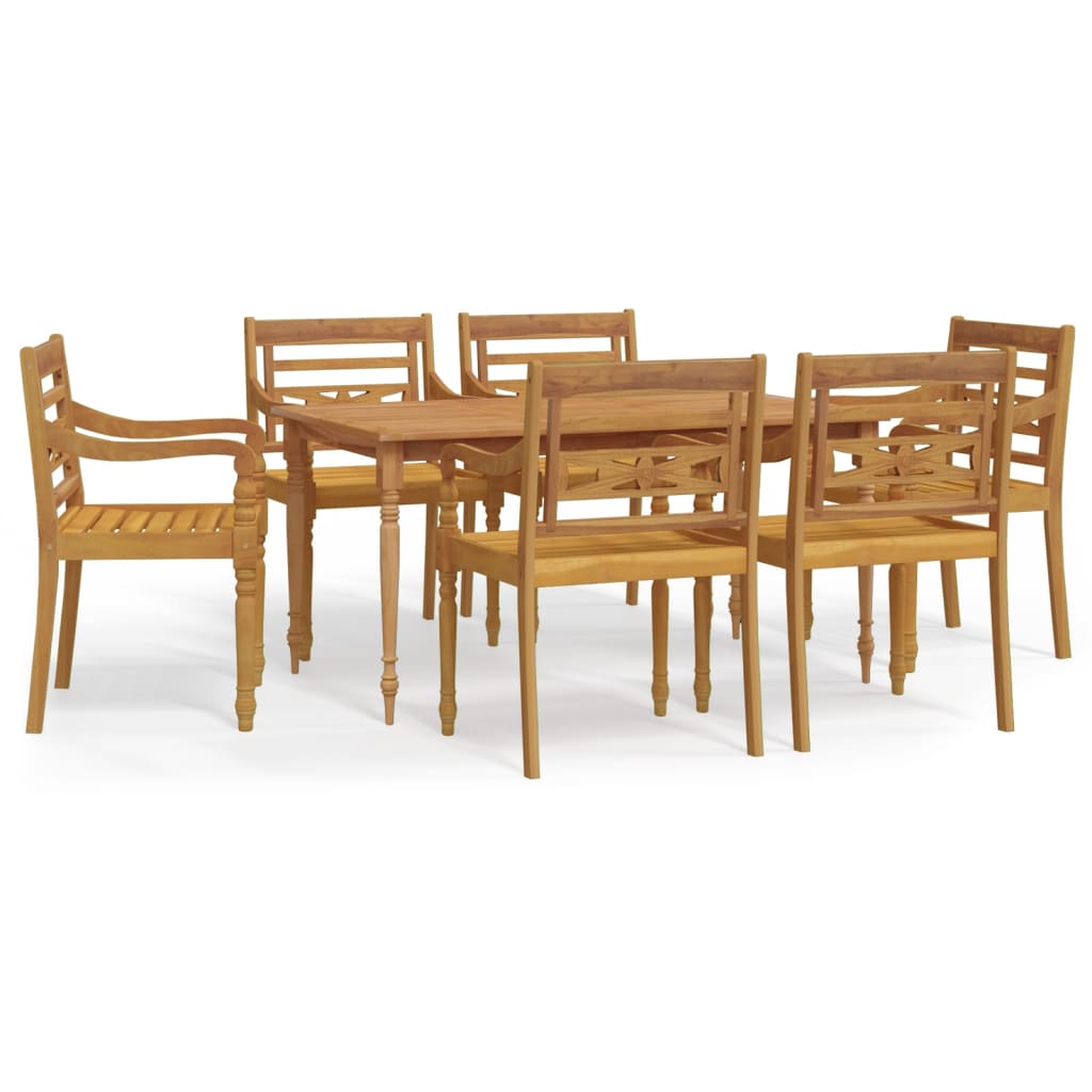 Set da Pranzo da Giardino 7 pz in Legno Massello di Teakcod mxl 97552