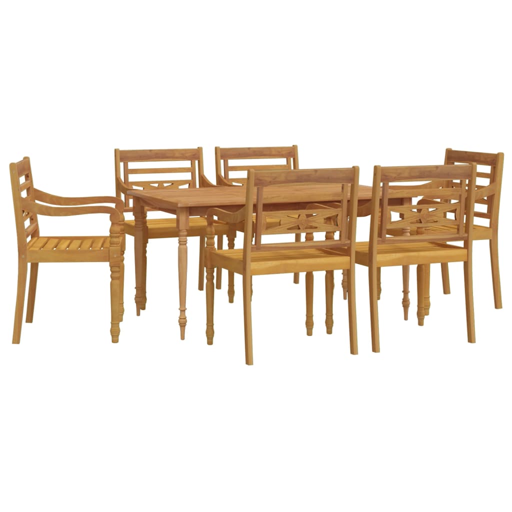 Set da Pranzo da Giardino 7 pz in Legno Massello di Teakcod mxl 97552