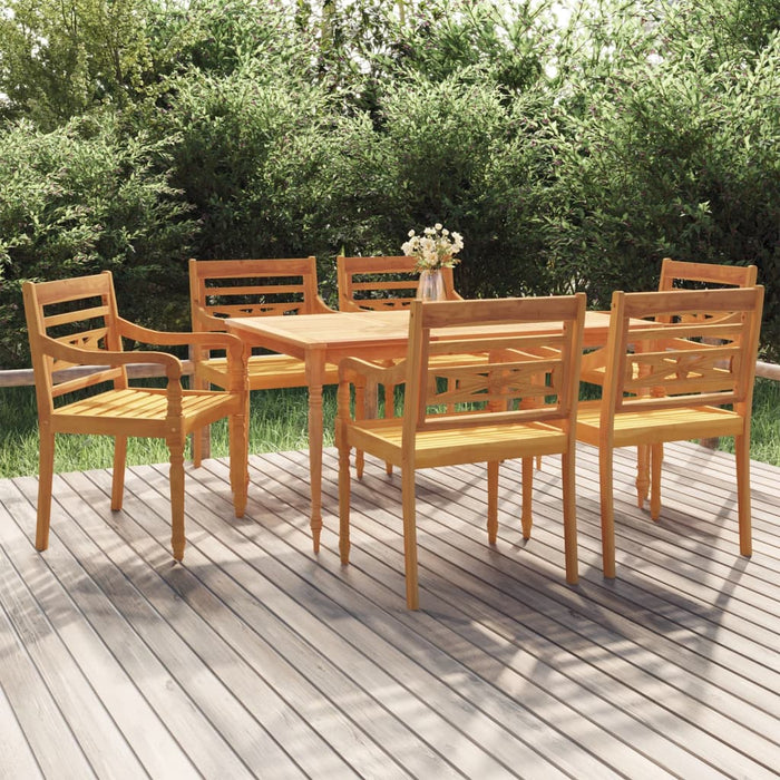 Set da Pranzo da Giardino 7 pz in Legno Massello di Teakcod mxl 97552
