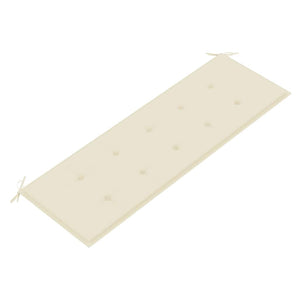 Panchina Batavia con Cuscino Crema 150 cm Legno Massello Teak 3100828