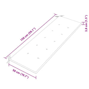 Panchina Batavia con Cuscino Crema 150 cm Legno Massello Teak 3100828