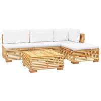 Set Divani da Giardino 5 pz con Cuscini Legno Massello di Teak 3100855