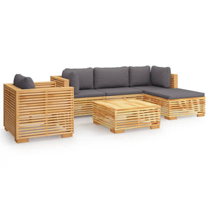 Set Divani da Giardino 6 pz con Cuscini Legno Massello di Teak 3100858