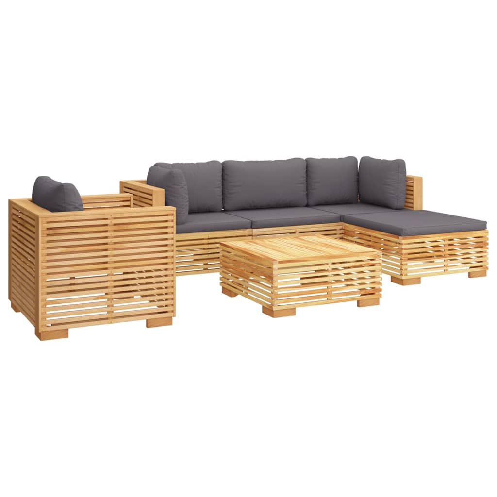 Set Divani da Giardino 6 pz con Cuscini Legno Massello di Teak 3100858
