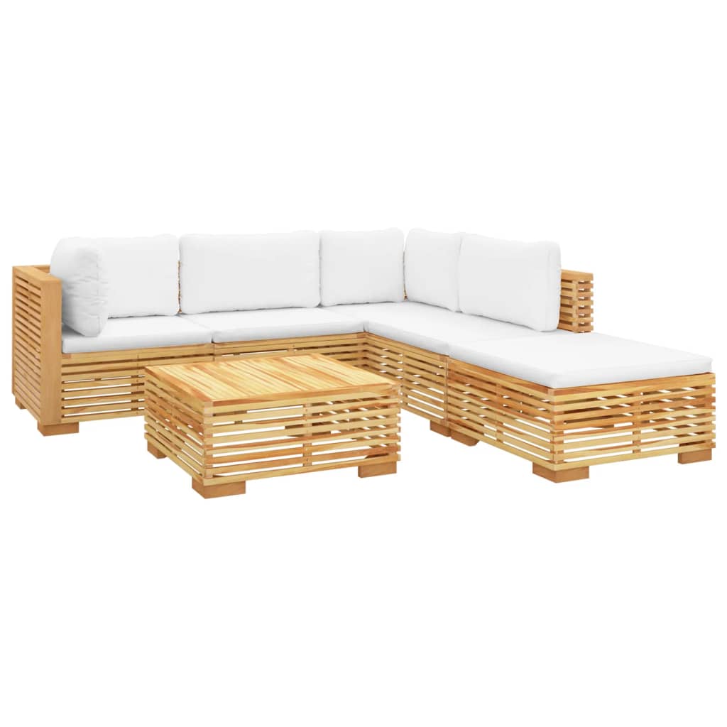 Set Divani da Giardino 6 pz con Cuscini Legno Massello di Teakcod mxl 73555