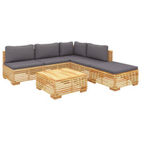 Set Divani da Giardino 6 pz con Cuscini Legno Massello di Teak 3100896