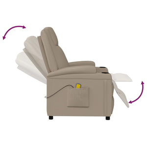 vidaXL Poltrona Massaggiante Cappuccino in Similpelle