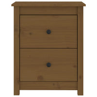 Comodino Marrone Ambra 50x35x61,5 cm in Legno Massello di Pino 813685