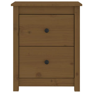 Comodino Marrone Ambra 50x35x61,5 cm in Legno Massello di Pino 813685