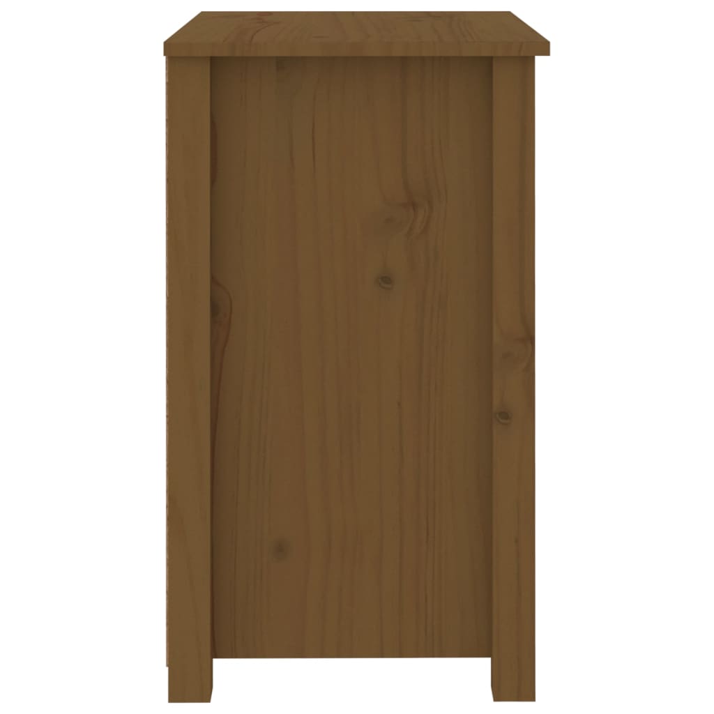 Comodino Marrone Ambra 50x35x61,5 cm in Legno Massello di Pino 813685
