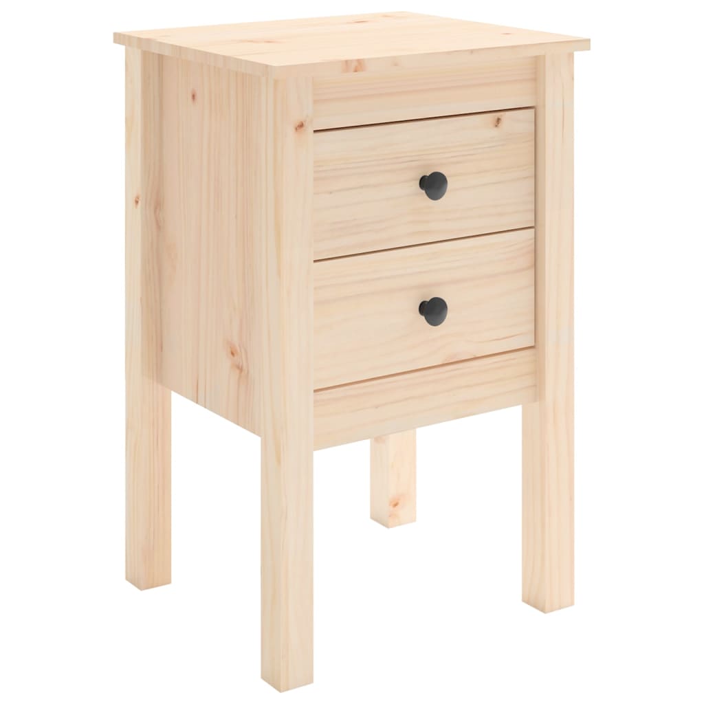 Comodino 40x35x61,5 cm in Legno Massello di Pino 813689