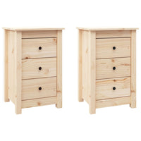 Comodini 2 pz-Set di 2 Tavolino da notte 40x35x61,5 cm in Legno Massello di Pino