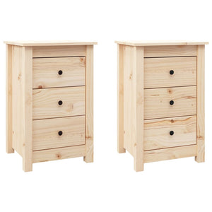 Comodini 2 pz-Set di 2 Tavolino da notte 40x35x61,5 cm in Legno Massello di Pino