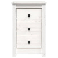 Comodino Bianca 40x35x61,5 cm in Legno Massello di Pino cod mxl 30963