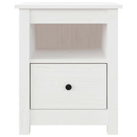 Comodini 2 pz-Set di 2 Tavolino da notte Bianchi 40x35x49 cm in Legno Massello di Pino