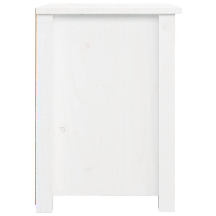 Comodini 2 pz-Set di 2 Tavolino da notte Bianchi 40x35x49 cm in Legno Massello di Pino