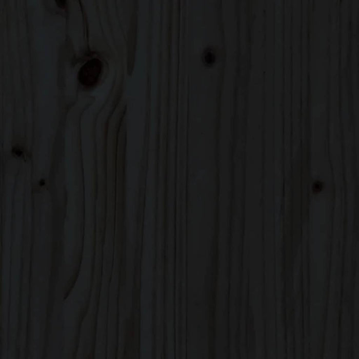 Comodino Nero 40x35x49 cm in Legno Massello di Pino 813717