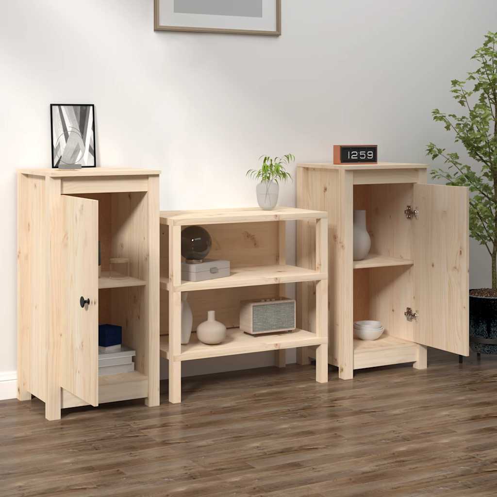 Credenze 2 pz 39x35x80 cm in Legno Massello di Pino 813725