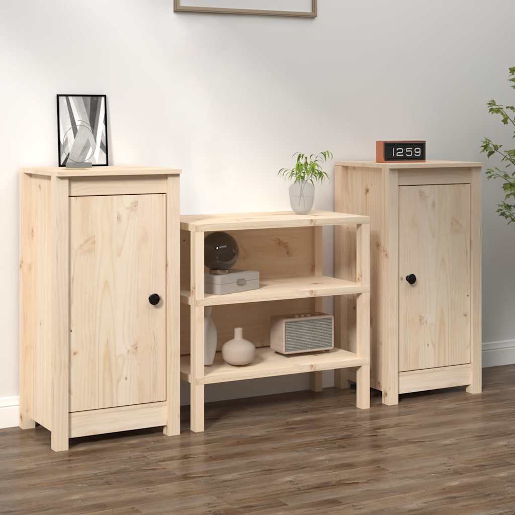 Credenze 2 pz 39x35x80 cm in Legno Massello di Pino 813725