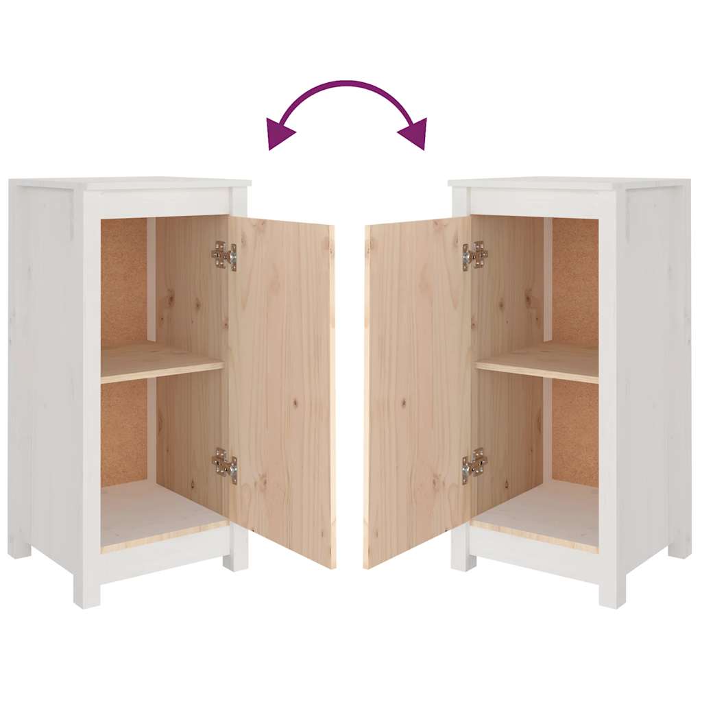 Credenza Bianca 40x35x80 cm in Legno Massello di Pino cod mxl 13735