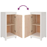 Credenze 2 pz Bianche 40x35x80 cm in Legno Massello di Pino cod mxl 25139
