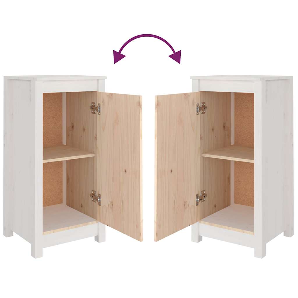 Buffet credenza cassettiera mobile contenitore organizer cucina soggiorno soggiorno set da 2 39 x 35 x 80 cm legno massello di pino bianco 02_0036658