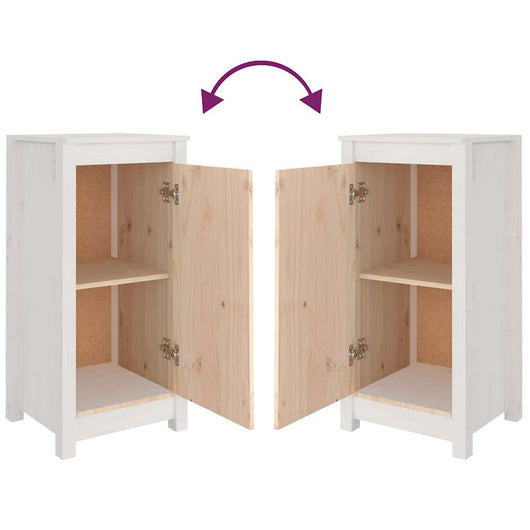 Buffet credenza cassettiera mobile contenitore organizer cucina soggiorno soggiorno set da 2 39 x 35 x 80 cm legno massello di pino bianco 02_0036658